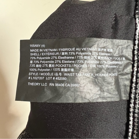 Theory Waist-Tab Pant in Houndstooth Ponte Pants Size 4 - Picture 6 of 8